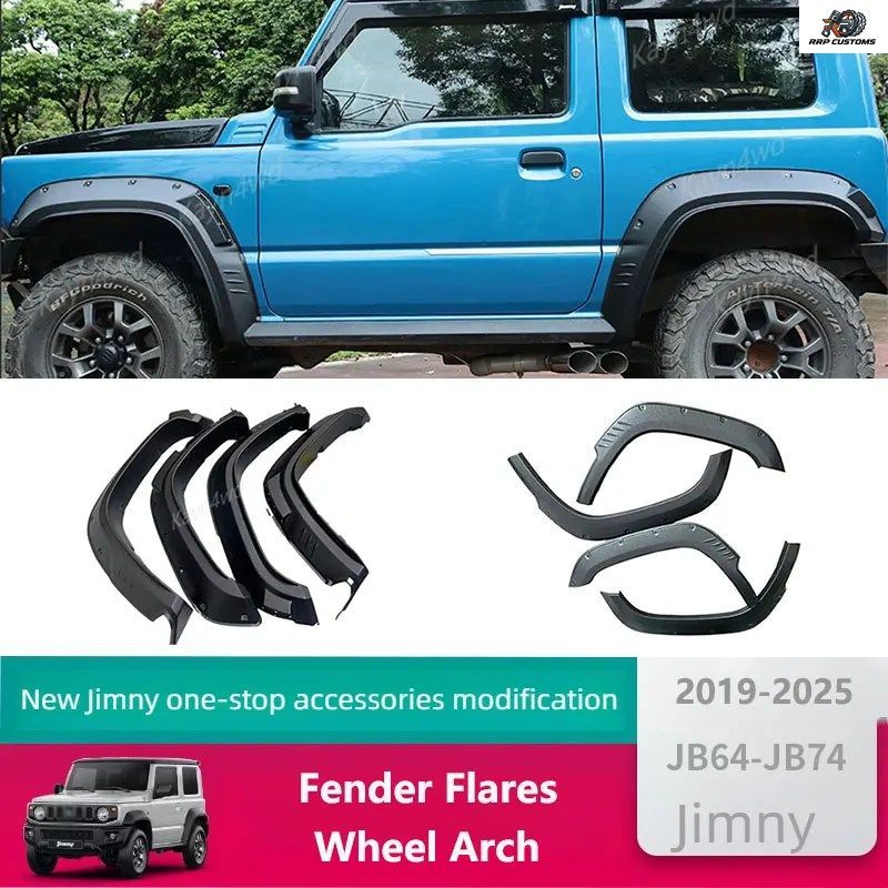 オフロード4x4車用外装アクセサリー ABSフェンダーフレア ホイールアーチプロテクター マッドガードカバー 2019-2025 スズキ ジムニー JB64