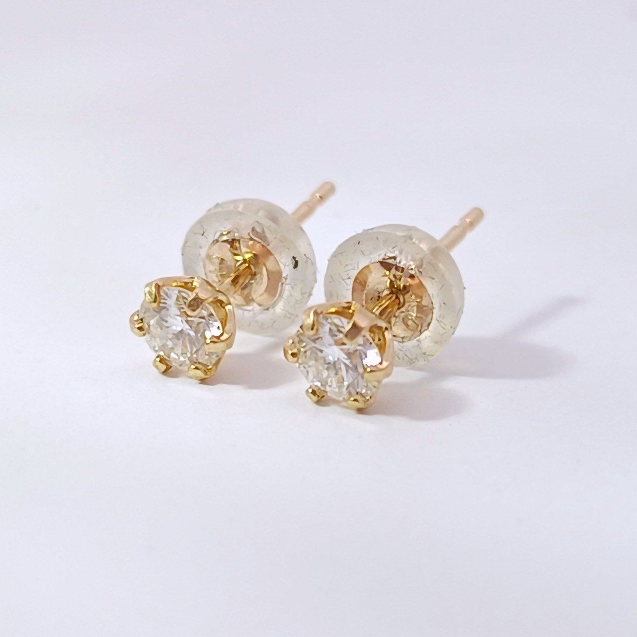 18金 K18 ハート＆キューピッドダイヤモンド ピアス 0.41g 0.125ct Z1244 22,350円