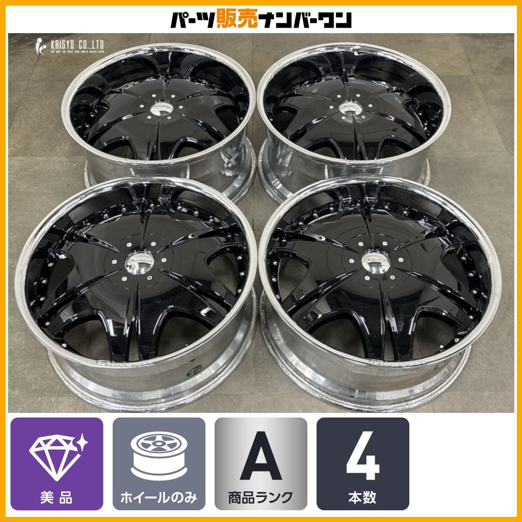 【美品】ジオバンナ ARARAT 22in 9J +30 10.5J +30 PCD114.3 4本セット アルファード ヴェルファイア カスタム用 インチアップ 即納可能