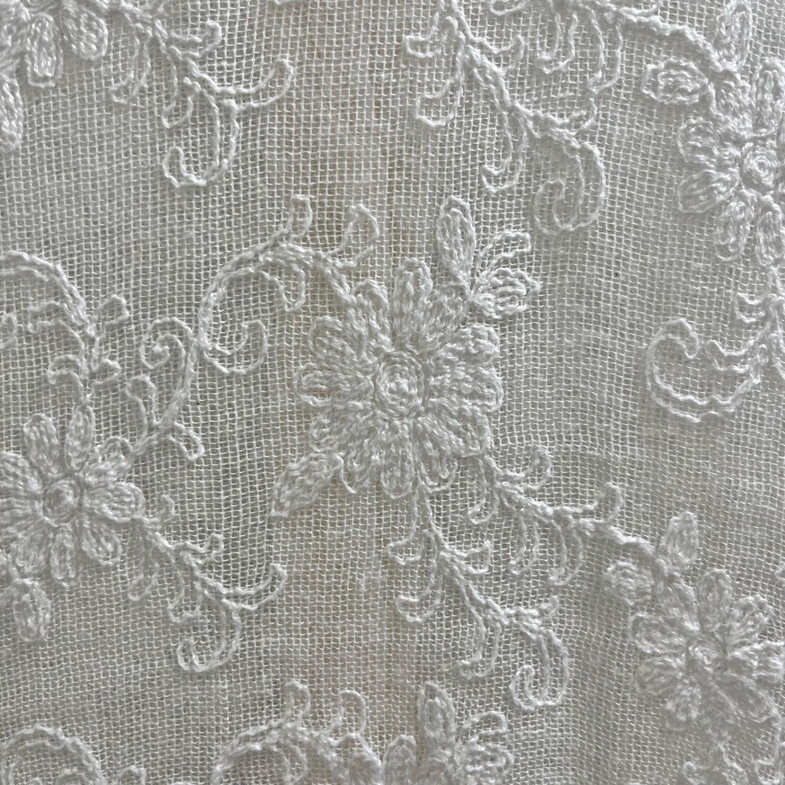 ヨーロッパ 80s 90s ヴィンテージ 刺繍 シャツ ブラウス レース 長袖 Europe Vintage 白 I53