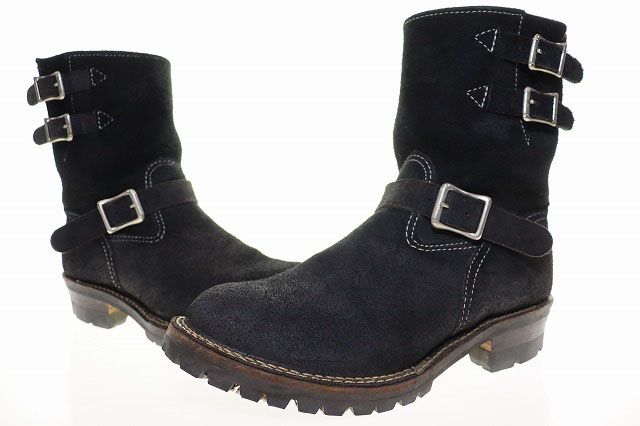 ウエスコ WESCO CUSTOM BOSS BLACK 10E BK7708100 ボス ブラックラフアウト エンジニア ブーツ スエード ビブラムソール ブラック 【ブランド古着ベクトル】【中古】●▲■260524