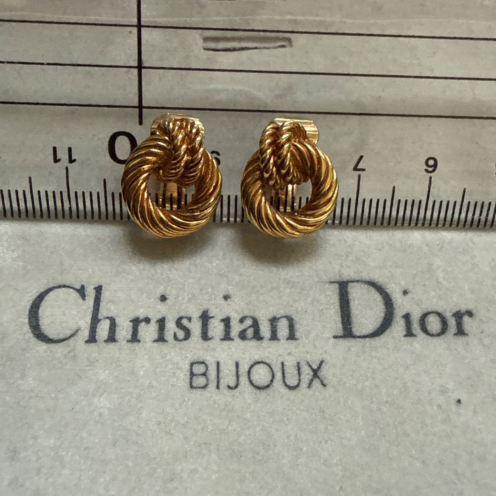Christian Dior クリスチャンディオール ロープモチーフイヤリング ゴールドカラー ビンテージ