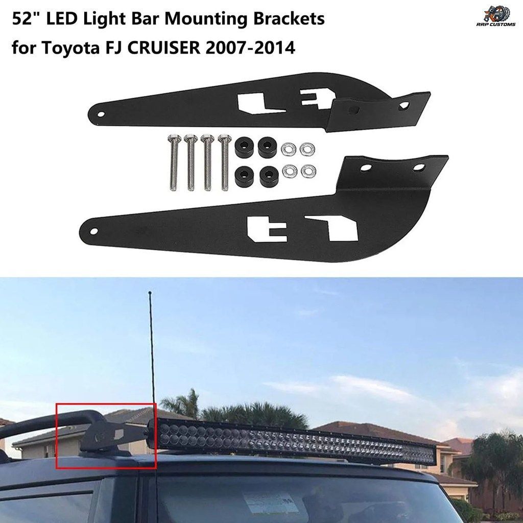 トヨタFJクルーザー2007-2014用、上部フロントガラス52インチLEDライトバーマウントブラケットホルダー、カースタイリングルーフランプクラ