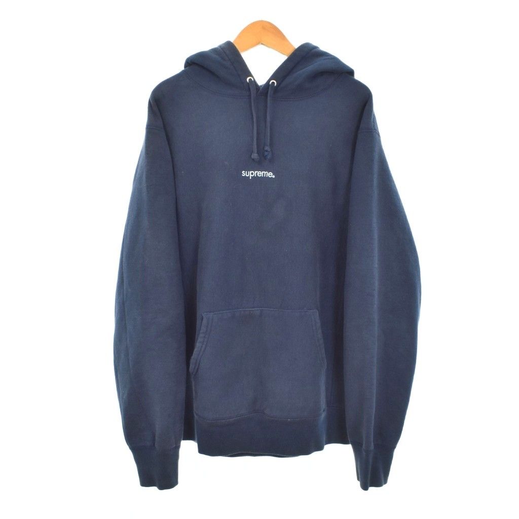 シュプリーム SUPREME 18FW Trademark Hooded Sweatshirt トレードマーク スウェット パーカー フーディー M 紺 ネイビー