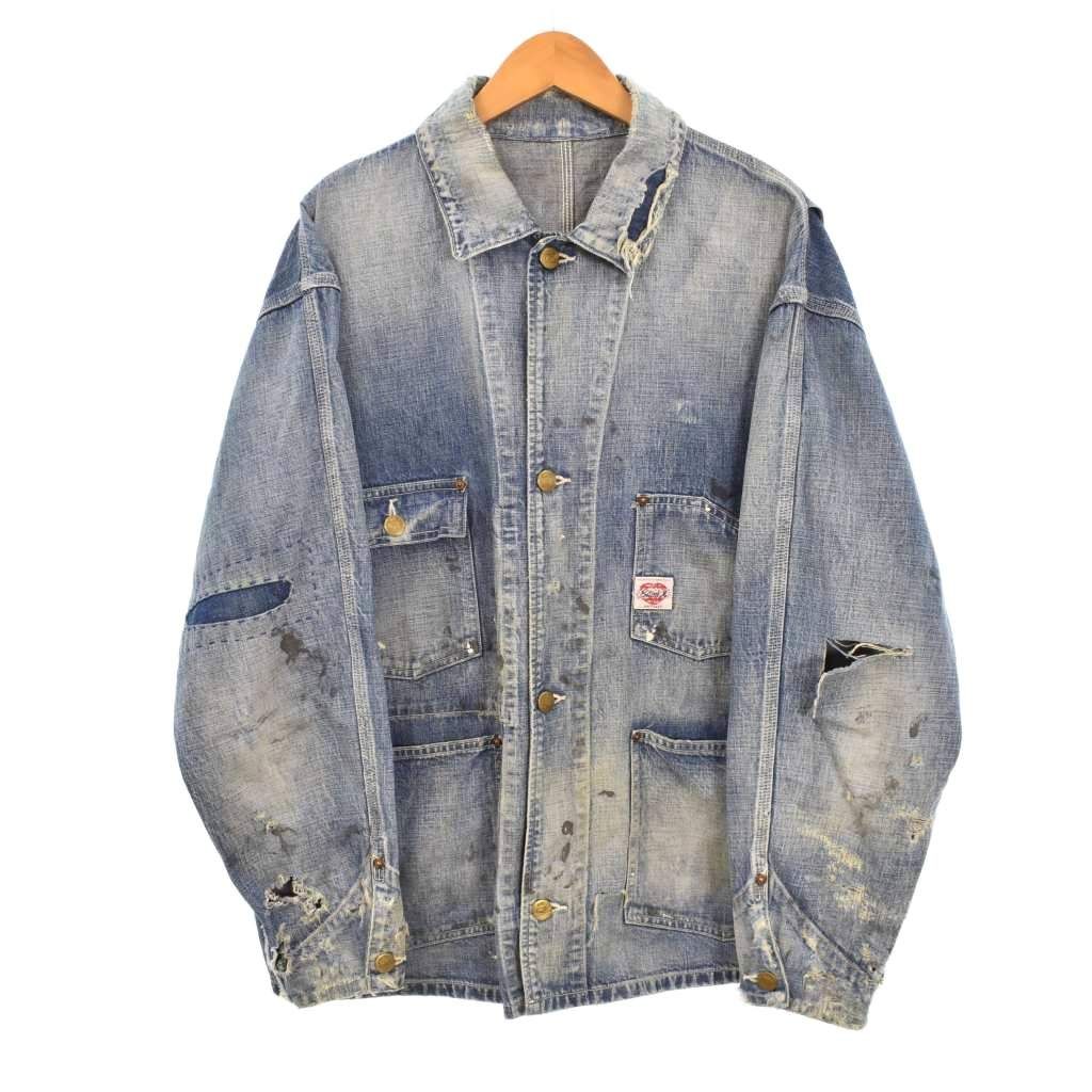 セントマイケル SAINTMICHAEL 24SS HEART TAG COVERALL ハートタグ カバーオール Gジャン デニムジャケット S 青 ブルー SM-YS8-0000-059
