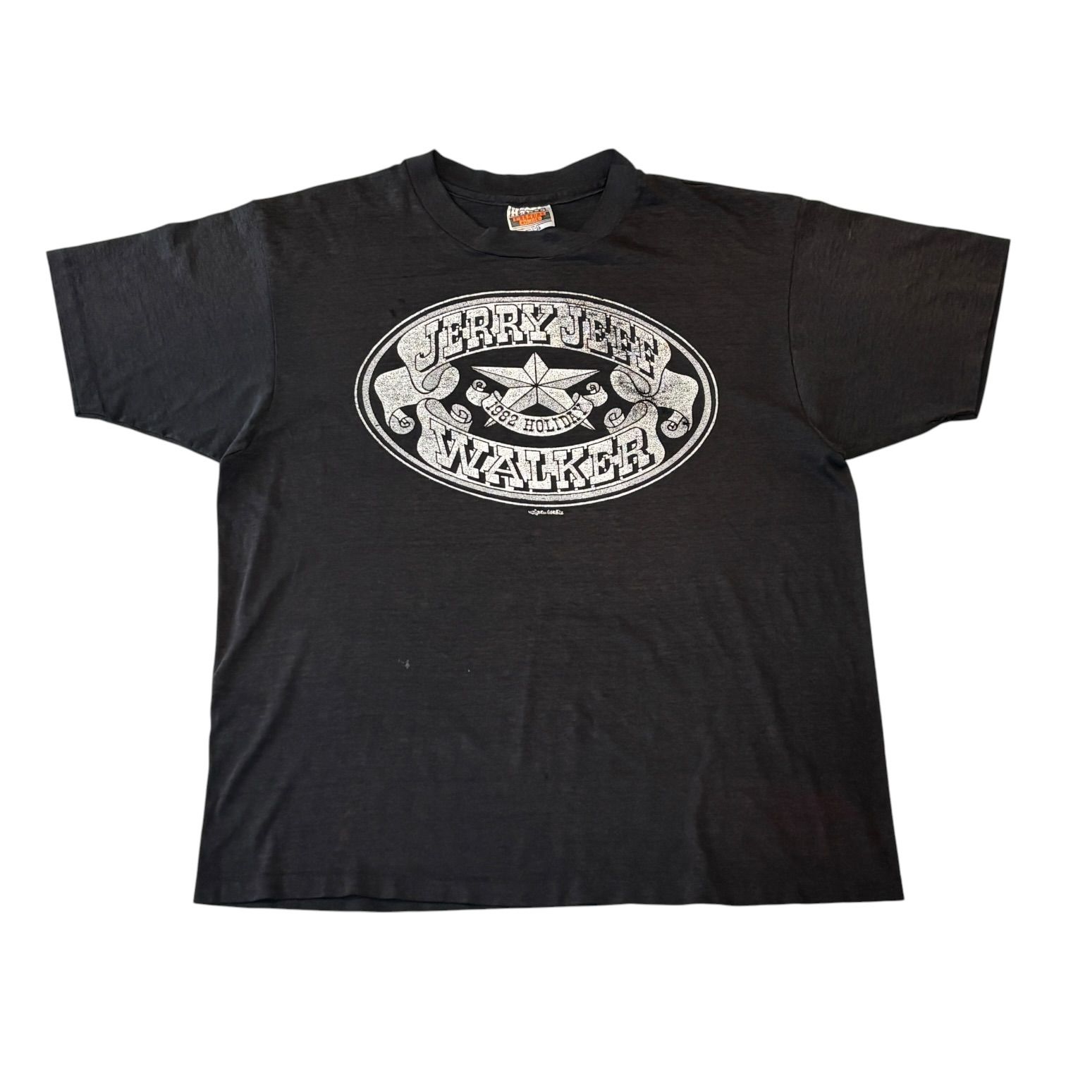 USA製 80s JERRY JEFF WALKER S/S TEE ジェリー ジェフ ウォーカー半袖Tシャツ XL Charcoal チャコール HANES ヘインズ Music 古着