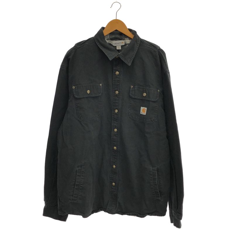 【中古】Carhartt ダックシャツ XL ブラック カーハート[17]