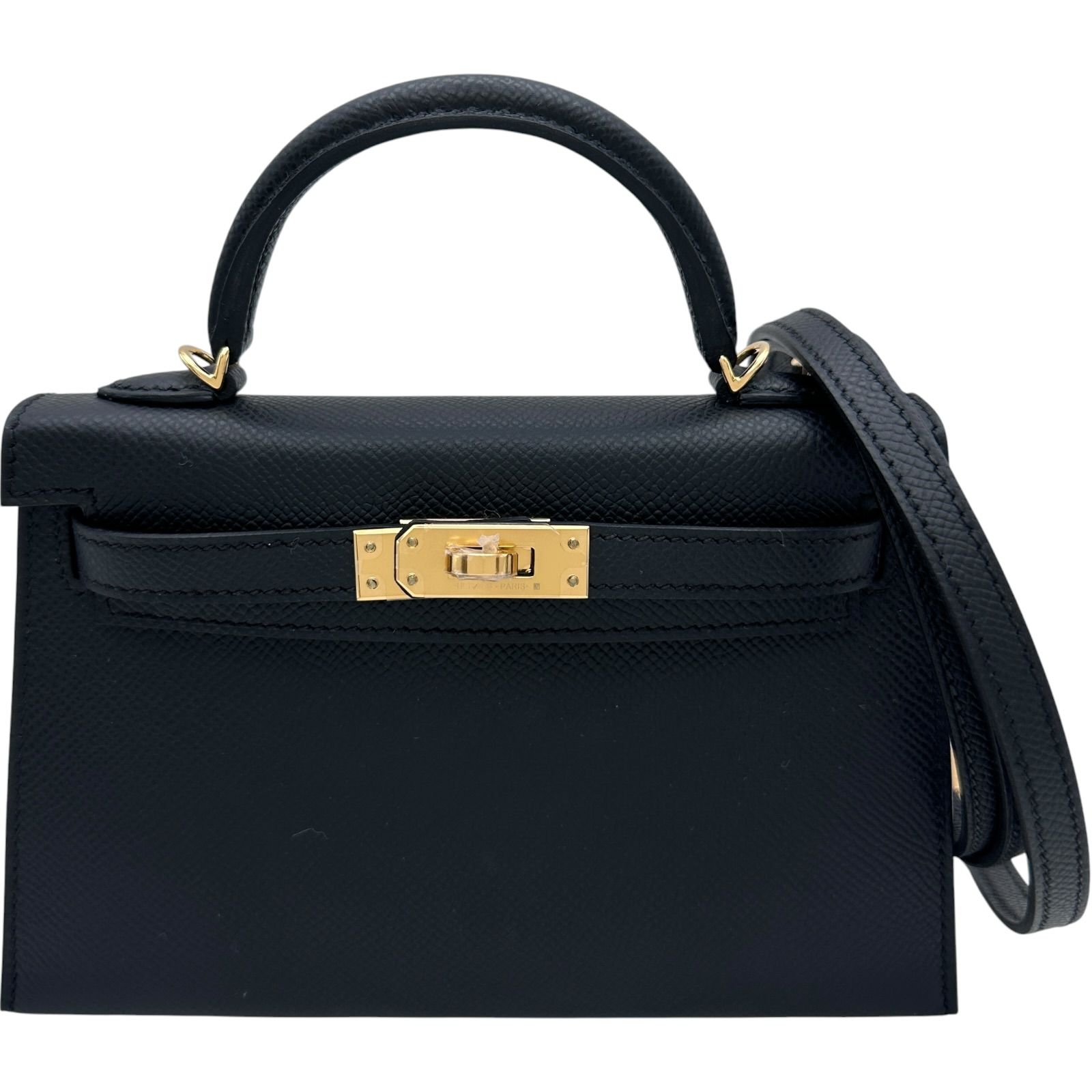 エルメス HERMES ミニケリー2 K刻印 ブラック×ゴールド金具 エプソン レディース ショルダーバッグ 1,628,700円