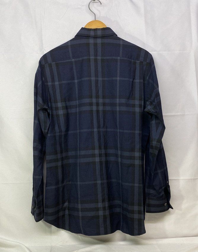 Burberry バーバリー 日本製 スーパー100's ウール 長袖 チェック シャツ A1M44-497-28 サイズ：L カラー：ブラック/ネイビー系 メンズ Burberry バーバリー 日本製 スーパー100's ウール 長袖