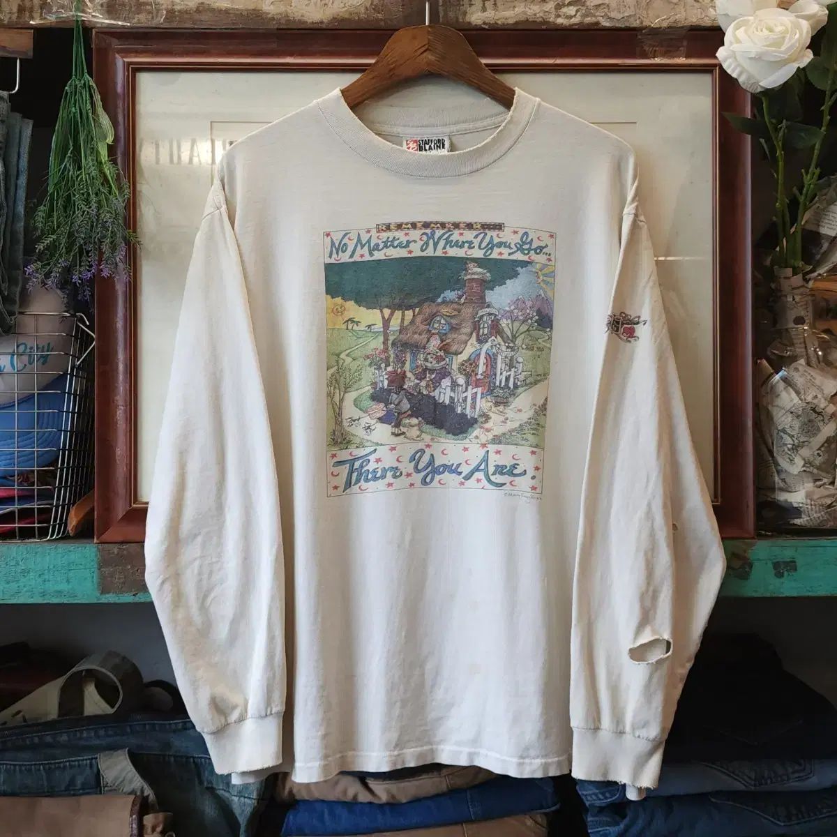 90s ヴィンテージ ロングスリーブ Tシャツ シングルステッチ プリンティング Tシャツ アメリカ 製造 XL