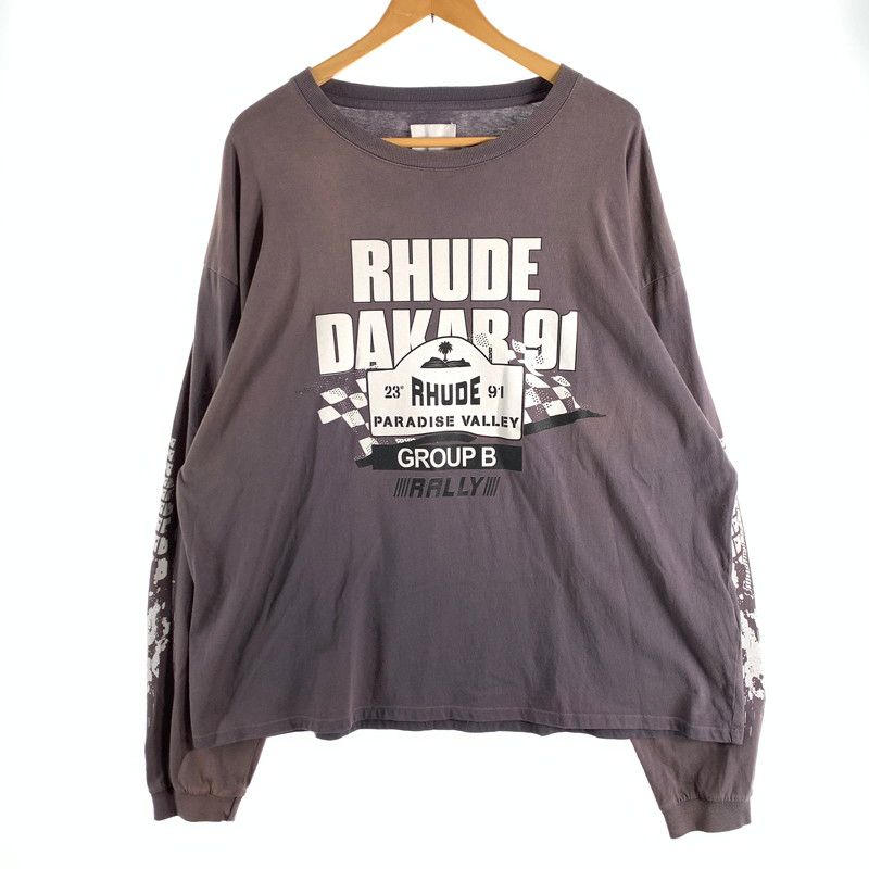 【中古品】 RHUDE DAKAR 91 LONGSLEEVE T-SHIRT ルード 長袖Tシャツ カットソー オーバーサイズ ブランド 古着 (fuz) 【142-260524-gm-06-kit】