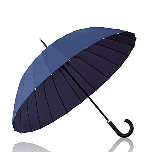ottostyle.jp Ombrage 長傘 雨傘 24本骨傘 高強度グラスファイバー テフロン加工 水をはじく 超撥水 強風 折れにくい 梅雨 ゲリラ豪雨 夕立 頑丈 [ネイビー]★ df55a053