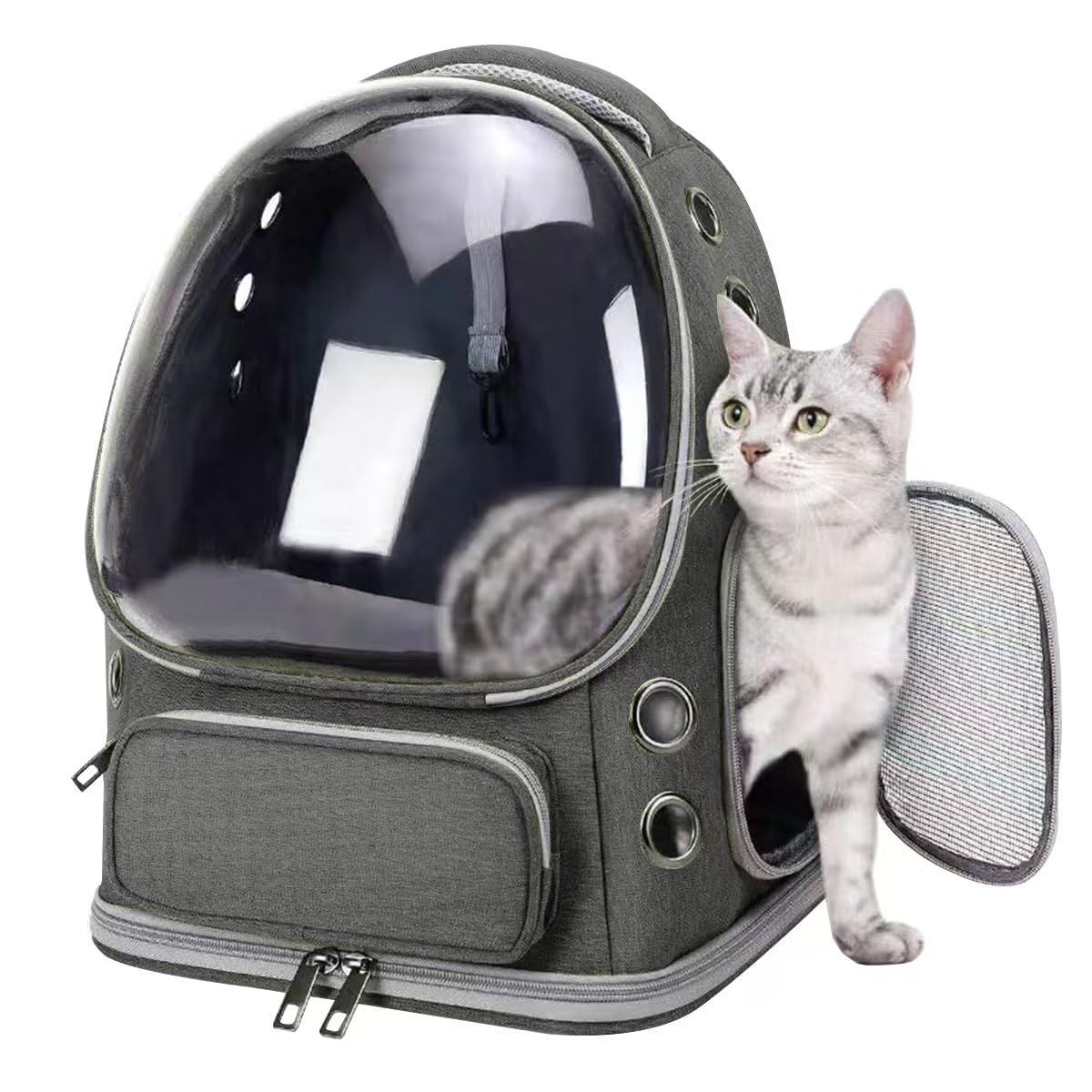 Z-ONE 猫 キャリー 猫 キャリーバッグ 猫 キャリーリュック 猫宇宙船 耐荷重7Kg 猫 透明 ハード 飛び出し防止 軽量 通気性 お出かけ 避難リュック 3色★ 802cbaad