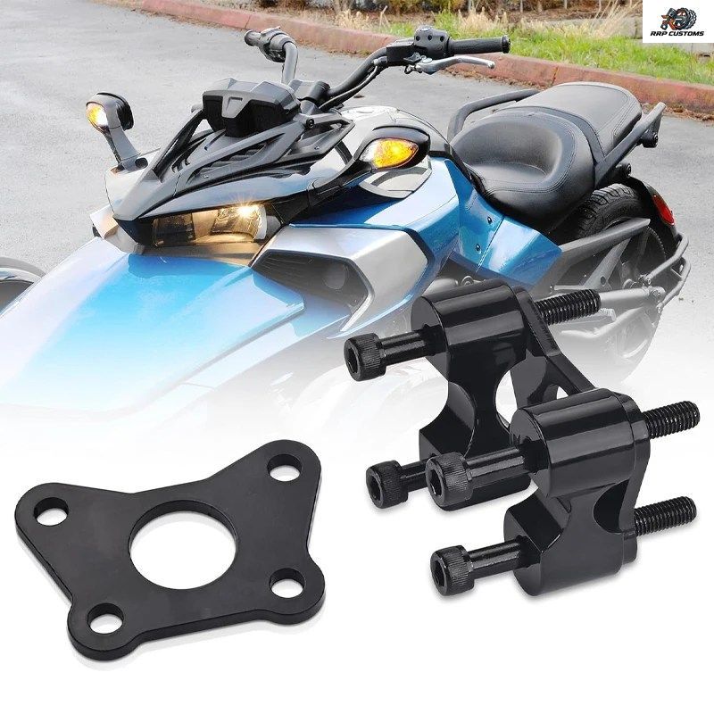 Can-Am Spyder RT RTs F3 F3s用モーターサイクルハンドルバーライザーエクステンションキット、1 1/8インチ後方、1 3/8インチ上方に調整可