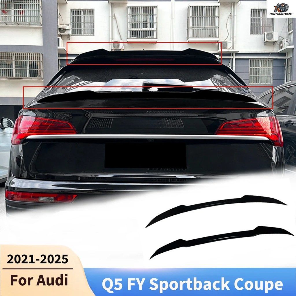 アウディ Q5 FY スポーツバック クーペ 2021-2025 用 リア トップ/トランク スポイラー リップ ボディ シャント テール フィン ガード ボー