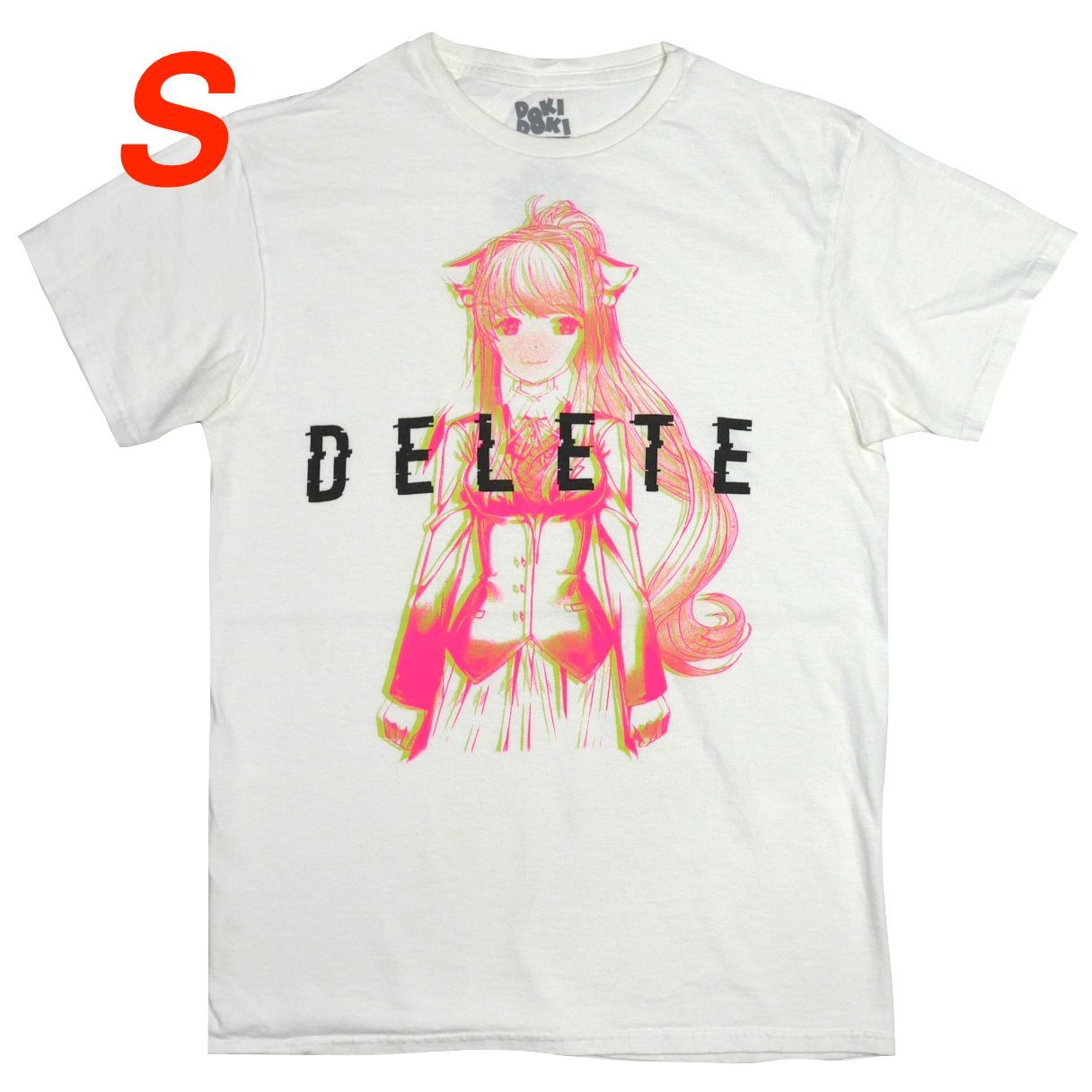 【S】ゲーム ドキドキ文芸部! Doki Doki Literature Club モニカ DELETE Tシャツ
