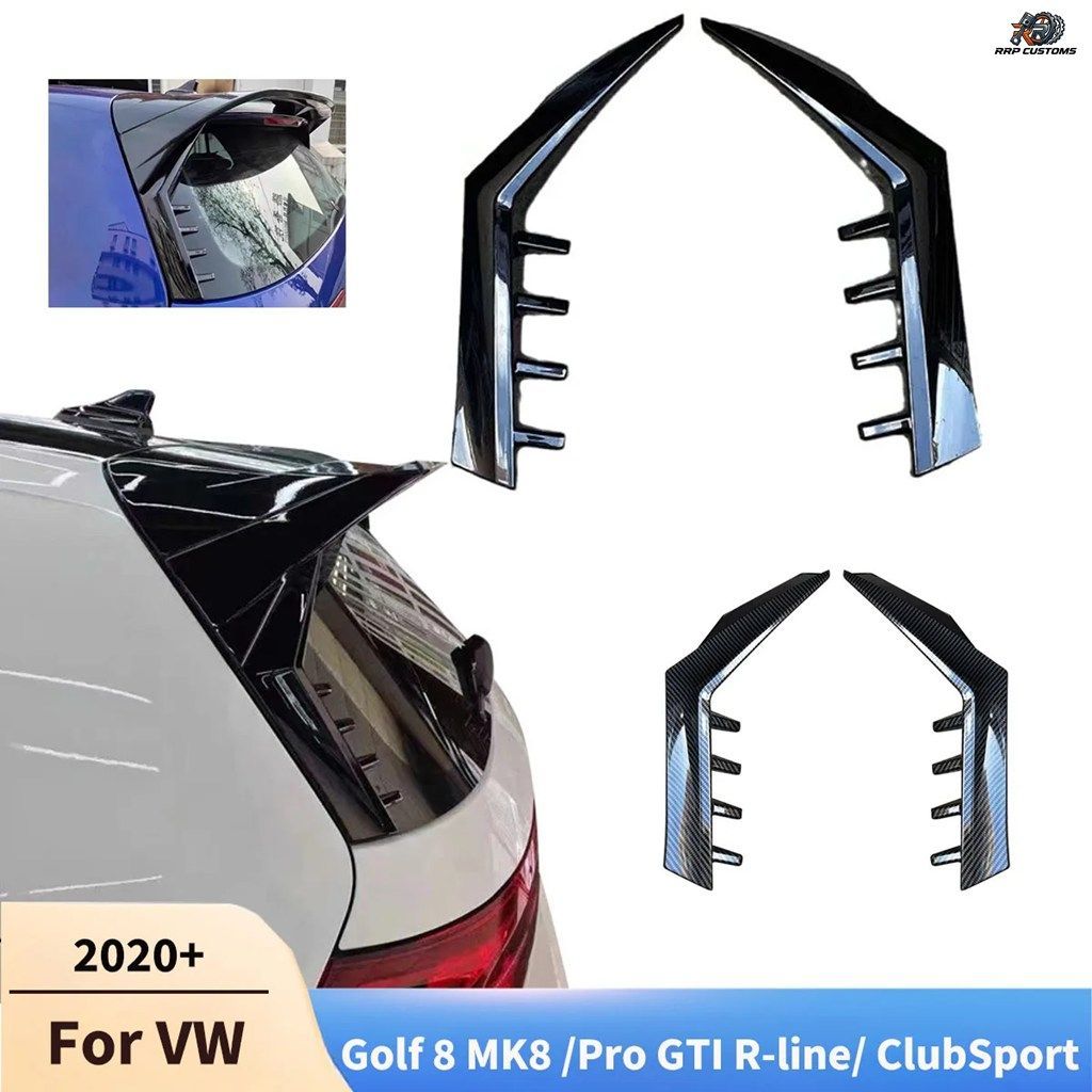 VWゴルフ8 MK8 Pro GTI R-line ClubSport 2020+用リアウィンドウサイドスポイラーウィングリアトランクウィングディフューザーウィンドウト