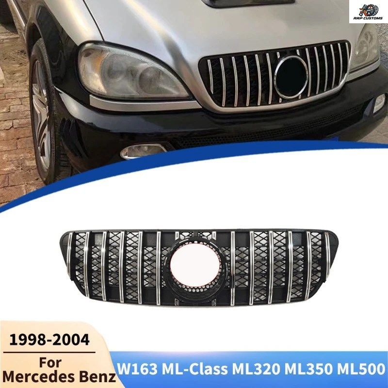 メルセデスベンツ W163 MLクラス ML320 ML350 ML500 1998-2004用 フロントバンパーグリル ボンネット レーシンググリル GTスタイルアクセサ