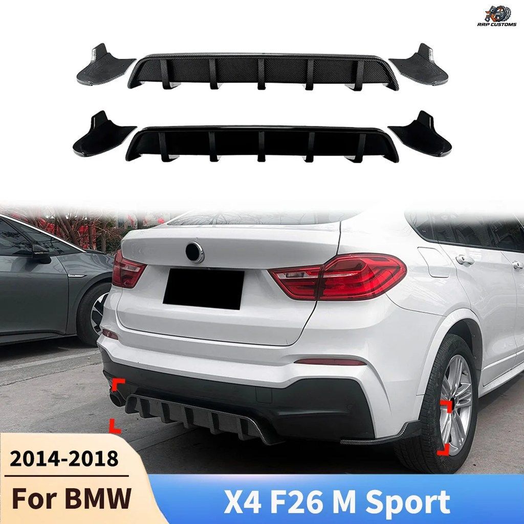 BMW X4 F26 M Sport 2014 2015-2018用 リアバンパー ディフューザー リップ スポイラー アクセサリー スプリッター ボディキット チューニ