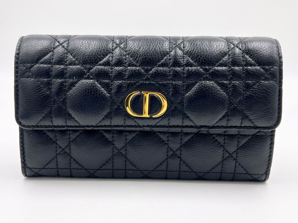 Christian Dior クリスチャン ディオール CARO カロ 長財布 ロングウォレット カナージュ レザー ブラック S5039UWC 超美品