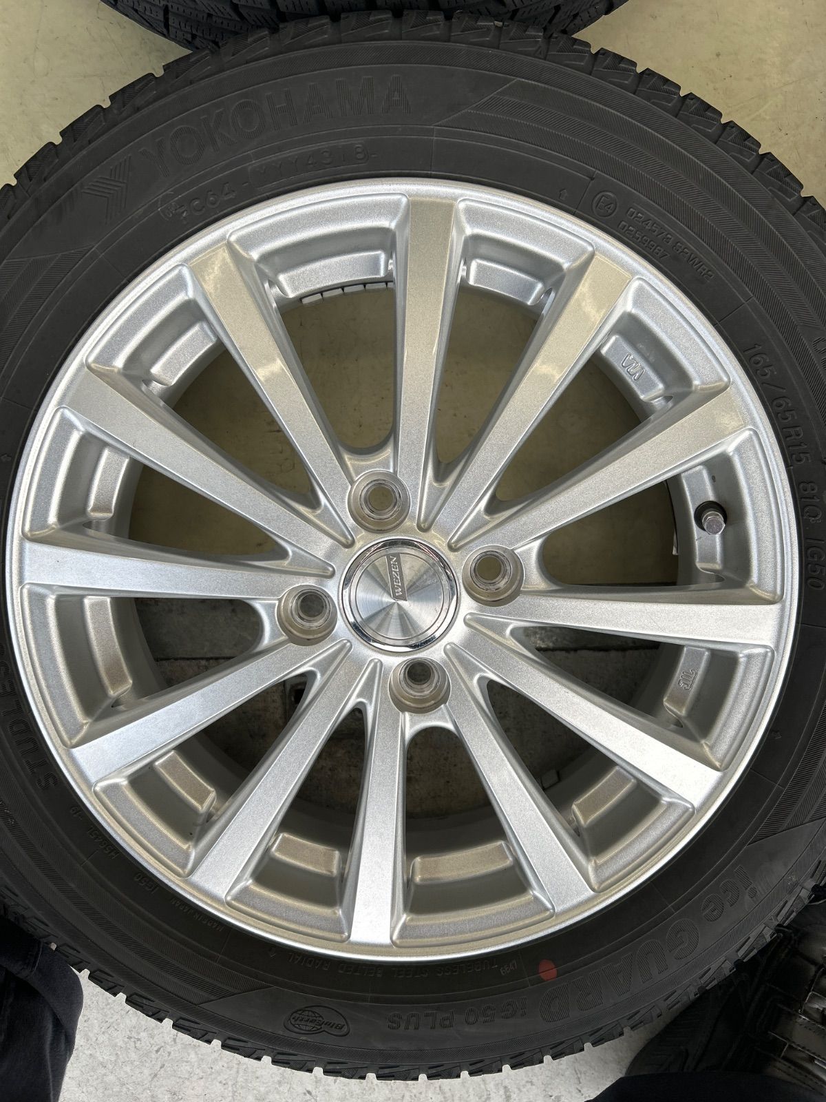 4本 スタッドレス 冬 ホイールセット 165/65R15 ヨコハマ IG50 2018年 