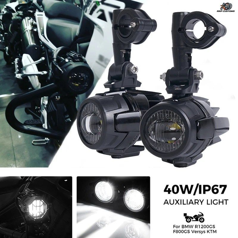 FADUIES BMW R1200GS F800GS F700GS用オートバイLEDフォグランプ＆プロテクトガード（配線ハーネス付き）補助ライト 40W ホワイト
