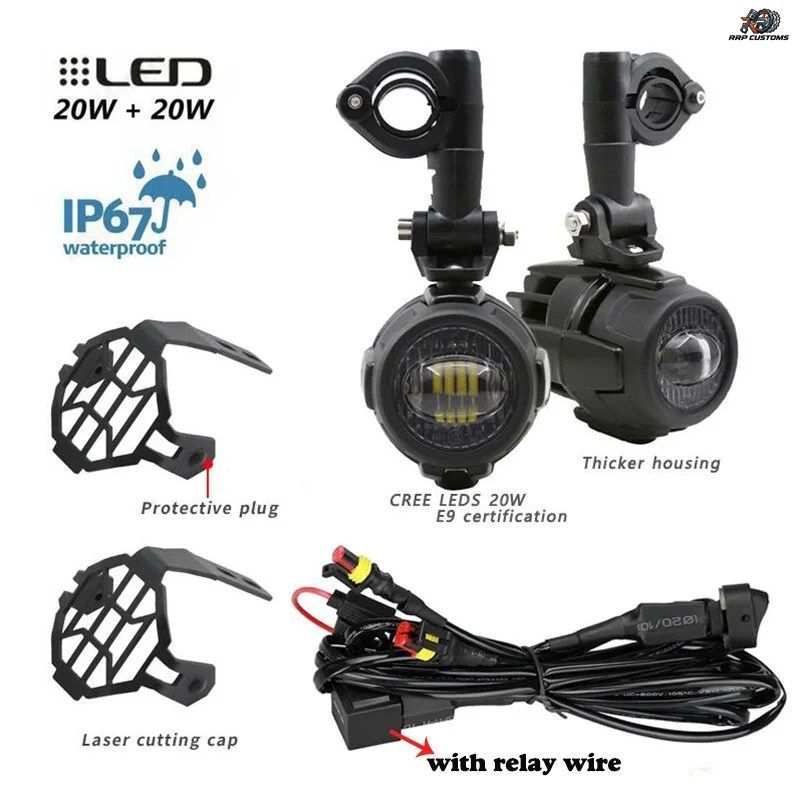 BMW R1200GS F800GS F700GS F650 K1600用アップグレード用高輝度ランプ オートバイ用フォグランプ補助ライト 40W 6000K