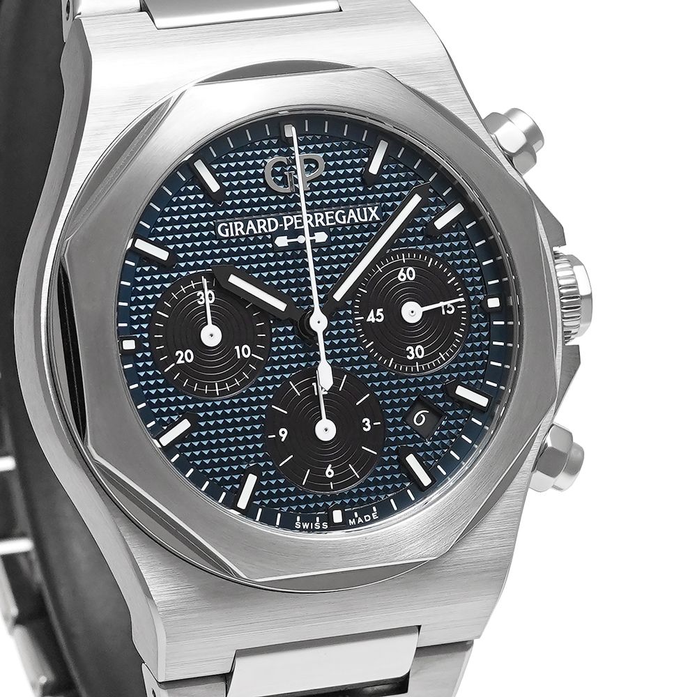 GIRARD-PERREGAUX ロレアート クロノグラフ 藍色 日本100本限定モデル Ref.81020-21-3311-1GM 中古品 メンズ 腕時計