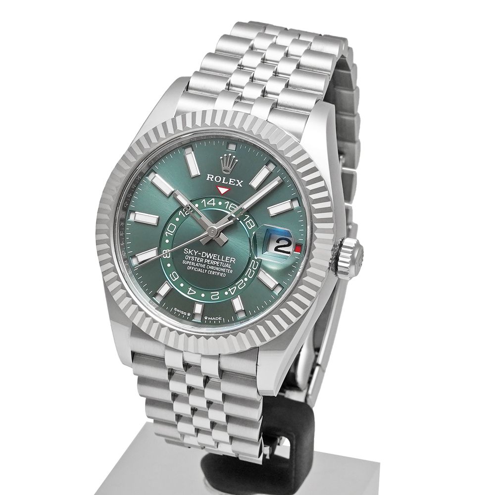 箱・2024年保証書付き ROLEX スカイドゥエラー ミントグリーン Ref.336934 中古品 メンズ 腕時計