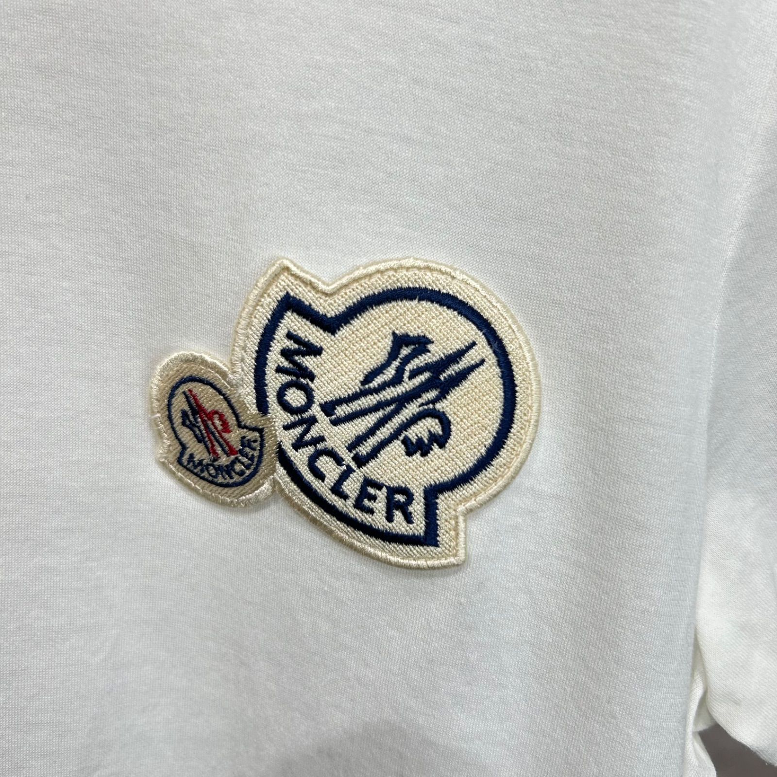 MONCLER モンクレール ダブルロゴワッペン 半袖Tシャツ ホワイト 白M