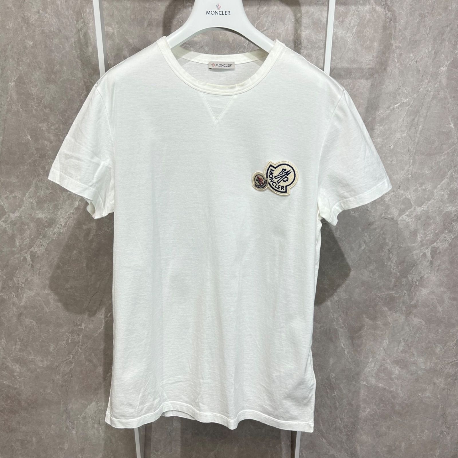 MONCLER モンクレール ダブルロゴワッペン 半袖Tシャツ ホワイト 白M