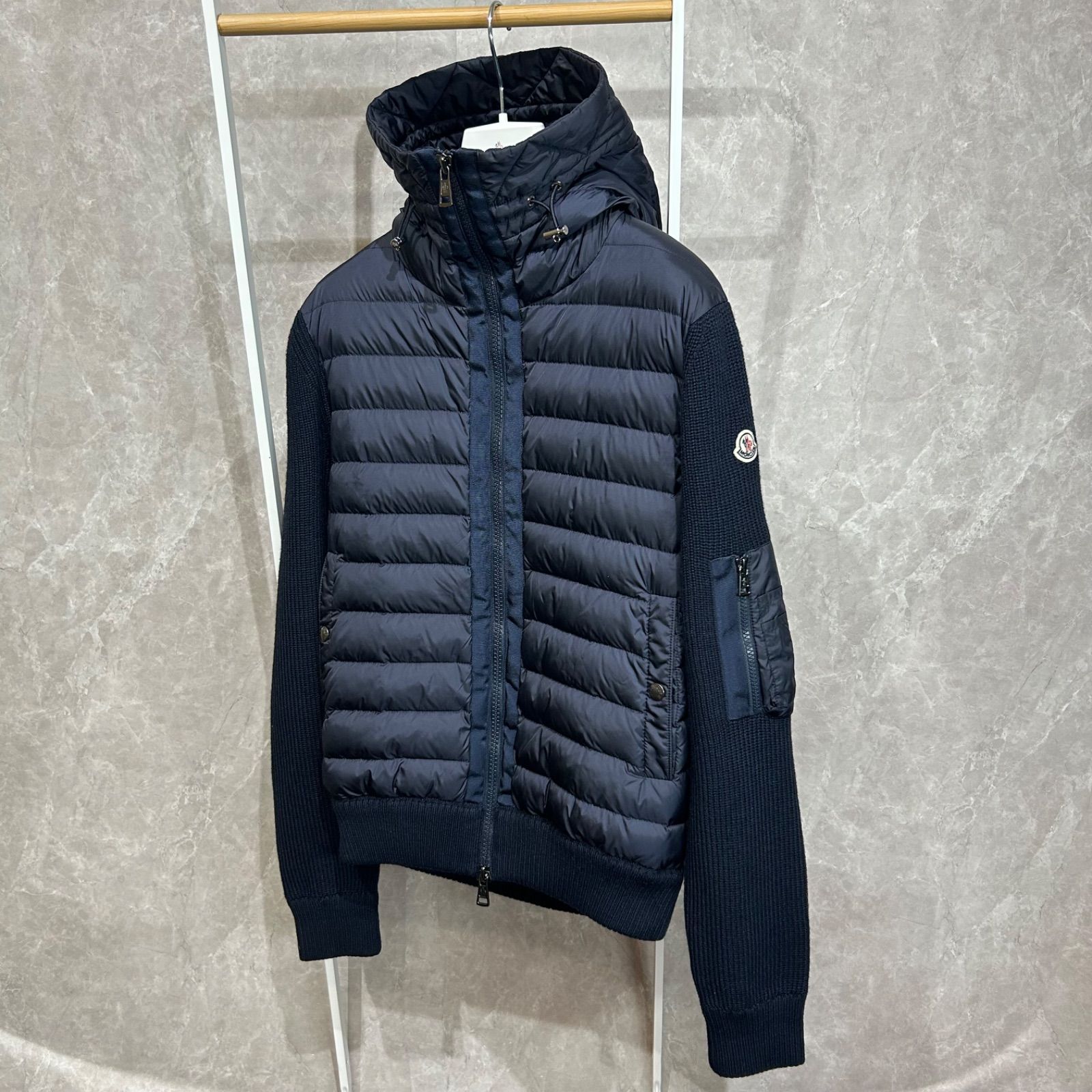 【極美品】MONCLERモンクレールハイブリッドダウンジャケットネイビーM