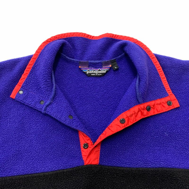 【現状渡し品】 patagonia パタゴニア 80-90's SYNCHILLA SNAP-T TWO-TONE VINTAGE シンチラ スナップT ツートンカラー ライトアウター フリースジャケット 【144-260524-ko-12-tei】