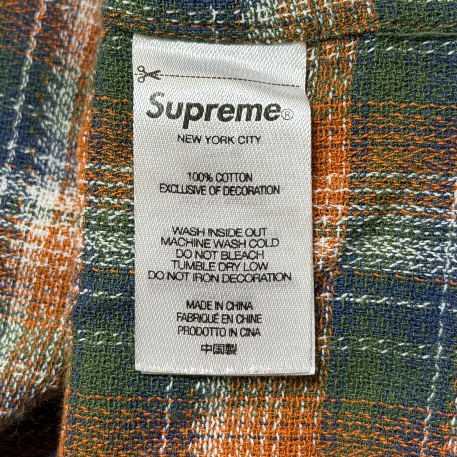 国内正規 Supreme 22SS Plaid S/S Shirt プレイド半袖シャツ チェックシャツ シュプリーム オレンジ×グリーン L （5505M）