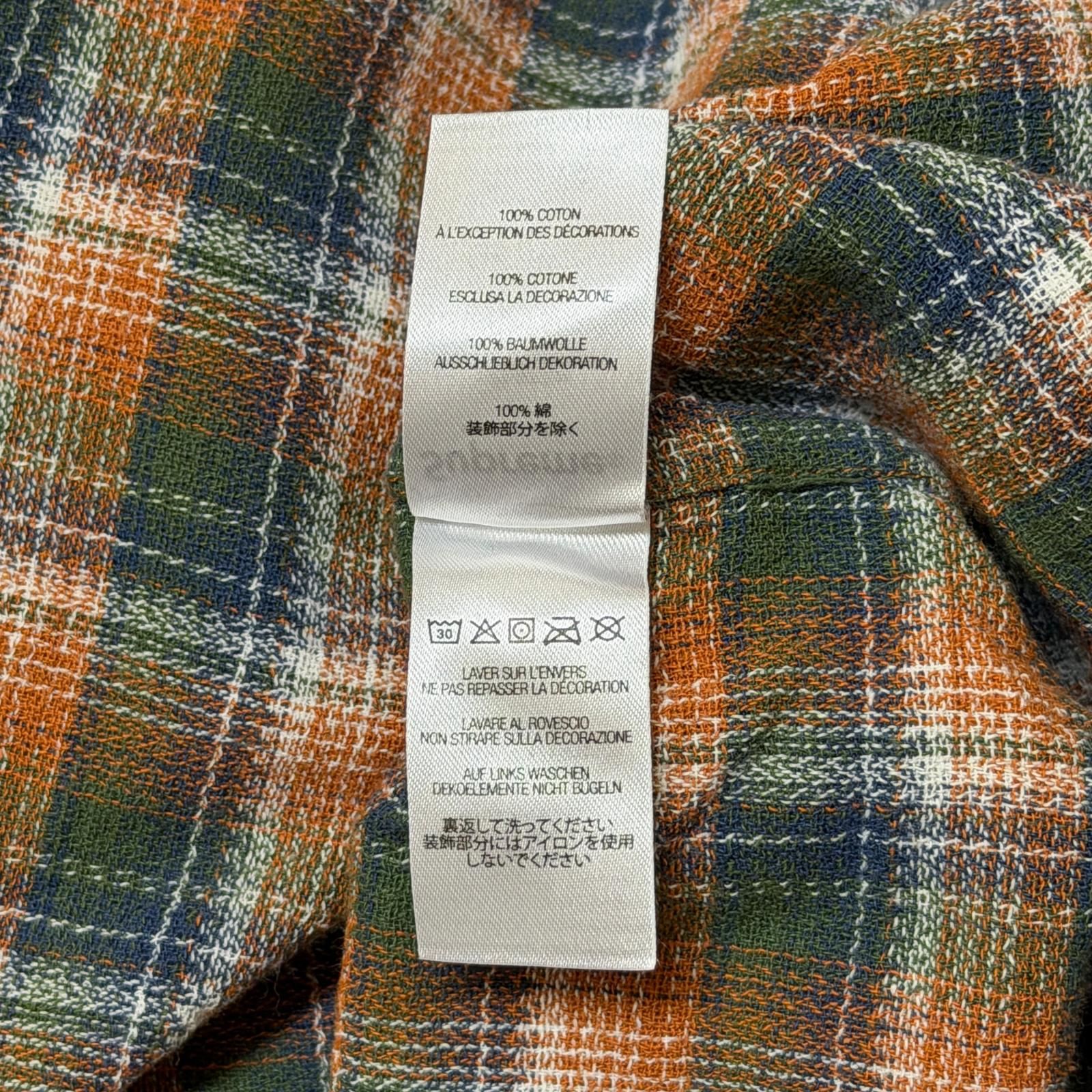 国内正規 Supreme 22SS Plaid S/S Shirt プレイド半袖シャツ チェックシャツ シュプリーム オレンジ×グリーン L （5505M）