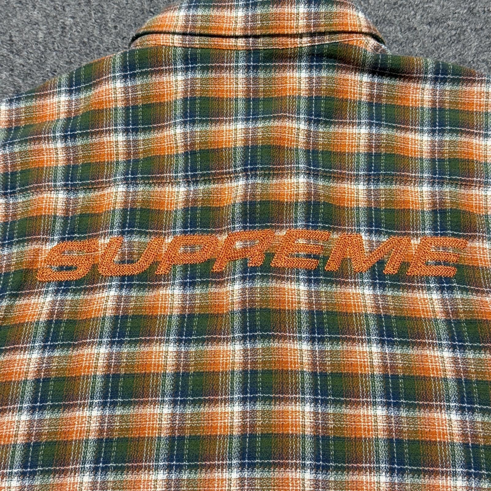 国内正規 Supreme 22SS Plaid S/S Shirt プレイド半袖シャツ チェックシャツ シュプリーム オレンジ×グリーン L （5505M）