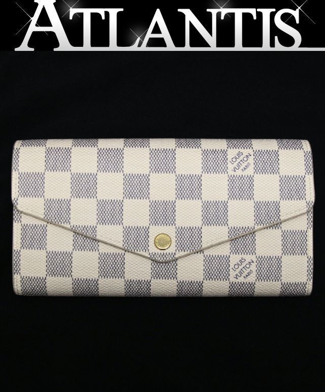 極美品 ルイヴィトン Louis Vuitton ポルトフォイユ・サラ 長財布 ダミエアズール N63208 【74760】