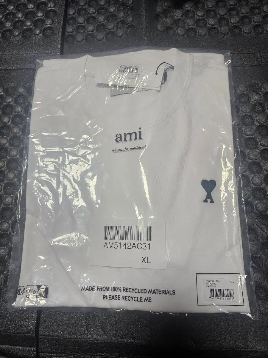 アミ スモール ハート 半袖Tシャツ 白 XL