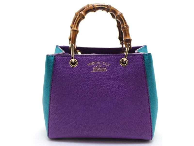 GUCCI グッチ バッグ バンブー ミニショッパー2wayバッグ パープル