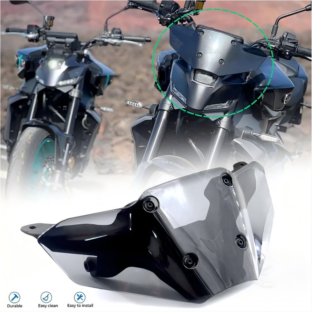 【送料無料】ヤマハ(Yamaha) MT-09/MT09 SP(2024-25)専用フロントウインドシールド ABS製ブラック/クリア/スモーク 防風・耐衝撃・メーター保護 簡単取付 ドレスアップ効果抜群 ツーリング快適 高耐久