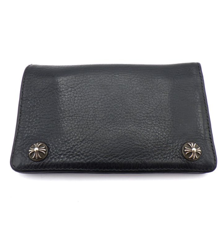 クロムハーツ CHROME HEARTS 【 1ZIP 】 1ジップ クロスボール ボタン レザー ウォレット 財布 50563
