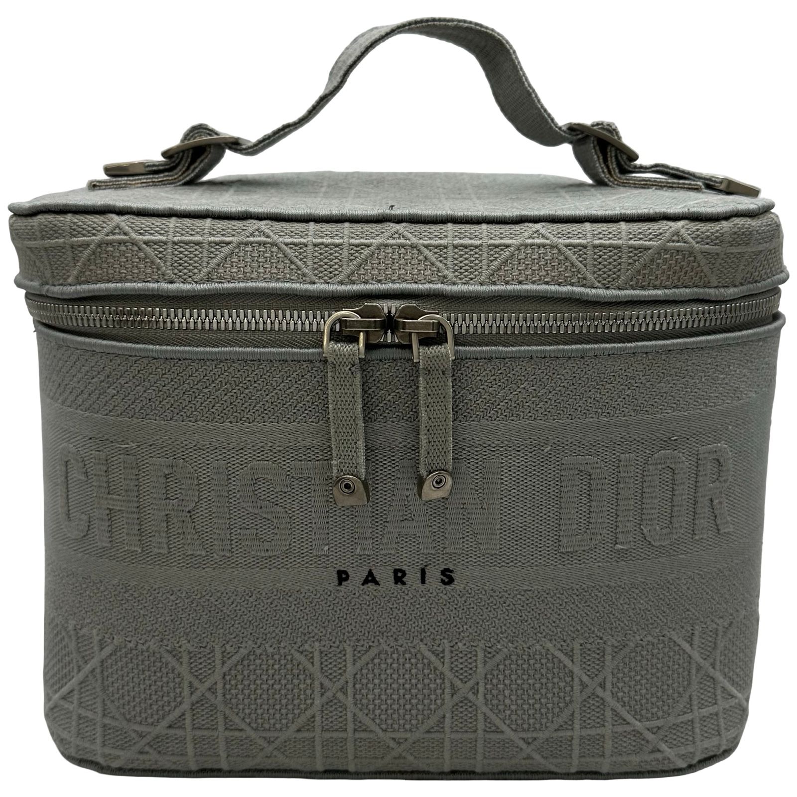 クリスチャン・ディオール Christian Dior レディディライトバニティバッグ グレー シルバー金具 キャンバス レディース ハンドバッグ