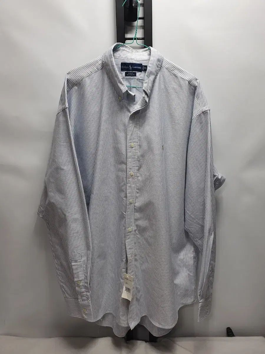 ポロラルフローレン シャツ オックスフォード ストライプ 長袖シャツ ブルー XL 新品