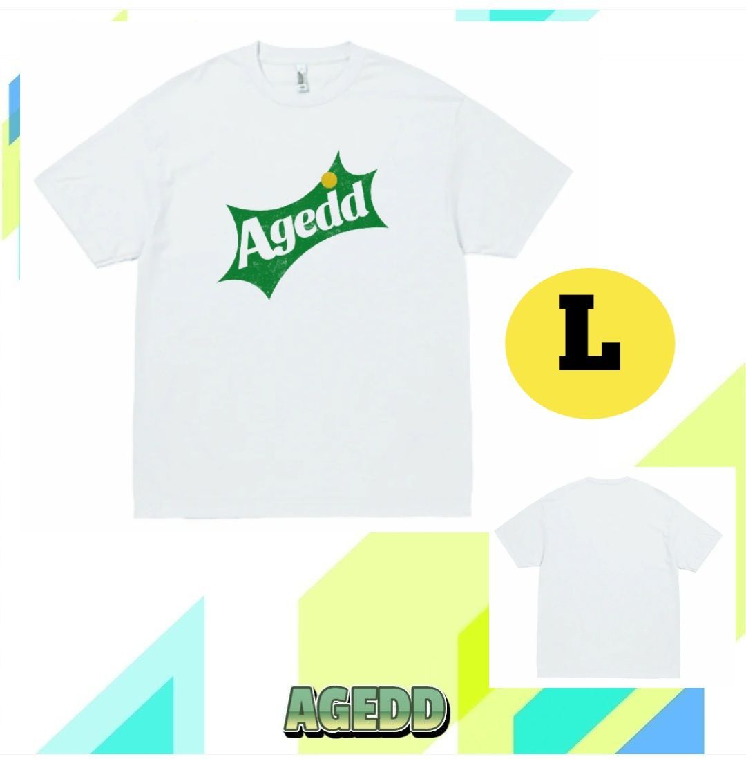 新品 AGEDD ポップソーダ Tシャツ トップス 半袖 サイズL ホワイト 綿100％