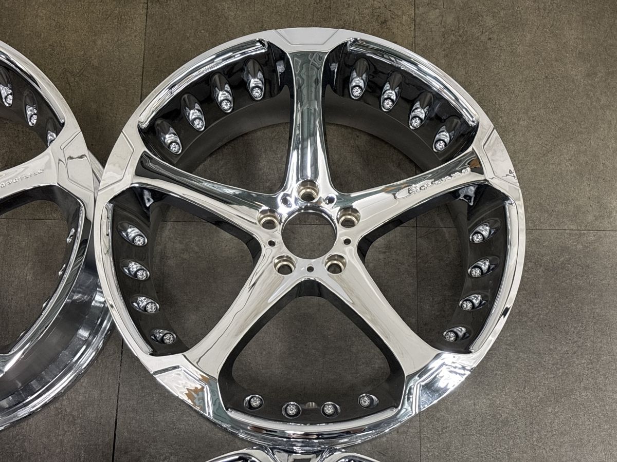 【美品】ジオバンナ ダラー 5V 20in 8.5J +38 10.0J +42 PCD114.3 4本セット クラウン セルシオ マークX アルファード GS IS スカイライン