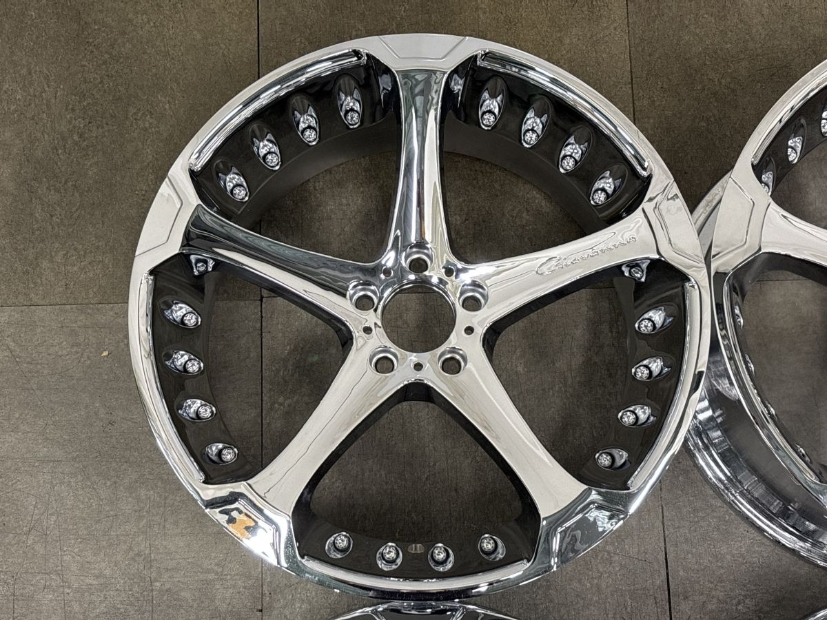 【美品】ジオバンナ ダラー 5V 20in 8.5J +38 10.0J +42 PCD114.3 4本セット クラウン セルシオ マークX アルファード GS IS スカイライン