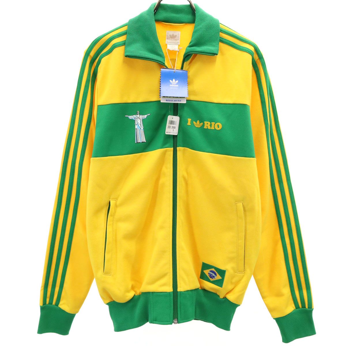 未使用 adidas Originals アディダスオリジナルス リオデジャネイロ トラックジャケット S/M イエロー ブラジル メンズ 古着