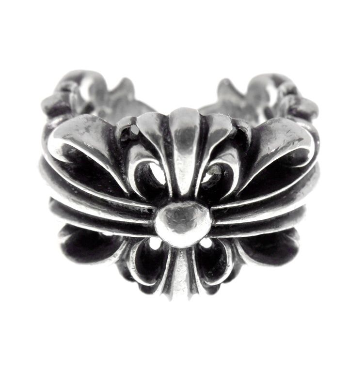 クロムハーツ CHROME HEARTS 【 DBL FLRL CRS 】 ダブル フローラル クロス シルバー リング 50566