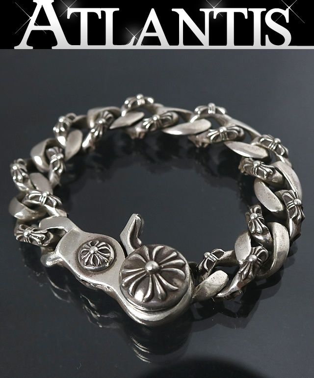 CHROME HEARTS 銀座店 クロムハーツ クロスボール ファンシーリンク クリップ ブレス 15リンク メンズ シルバーSV925 103411