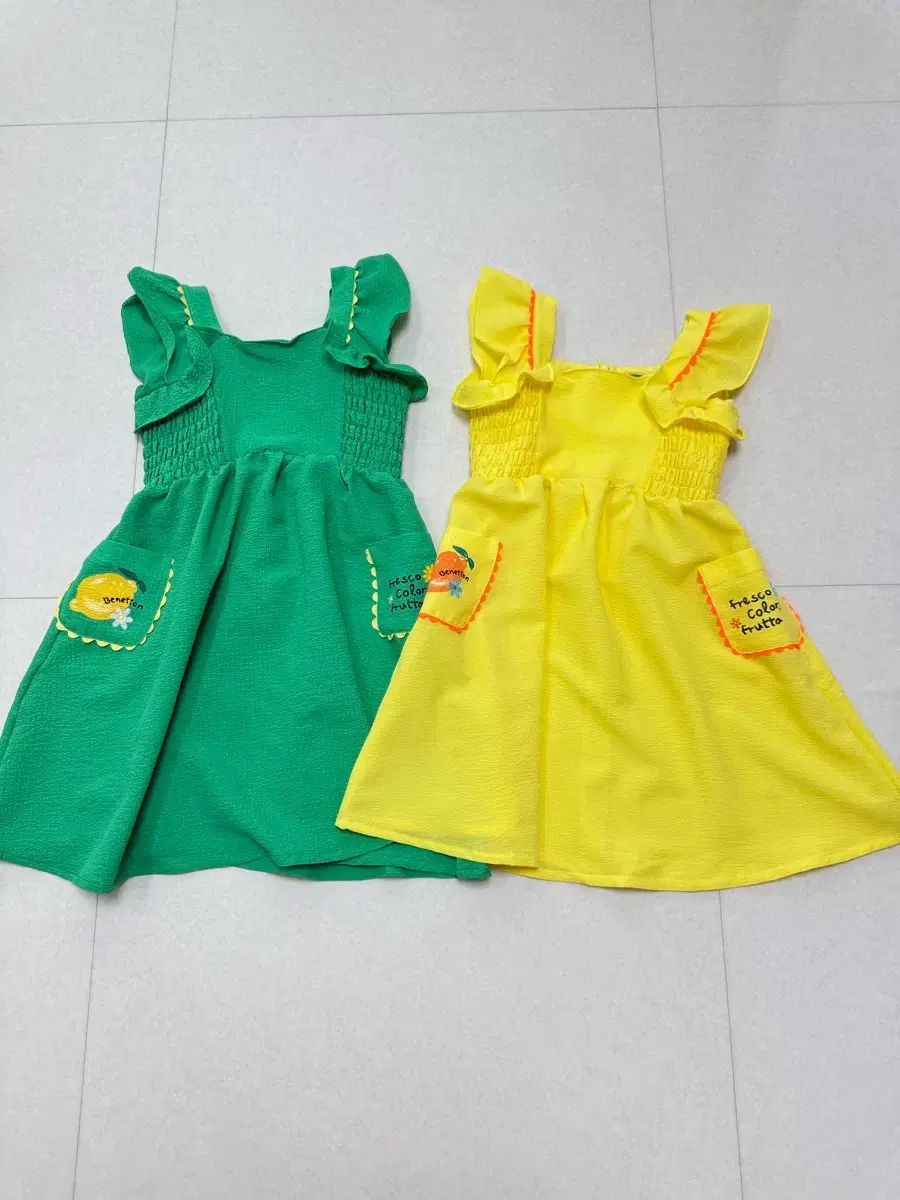 未使用) BENETTON ベネトンキッズ ポジタコ フリル ONE PIECE
